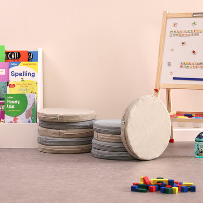 Neutral Round Classroom Grab & Go Cushion Set